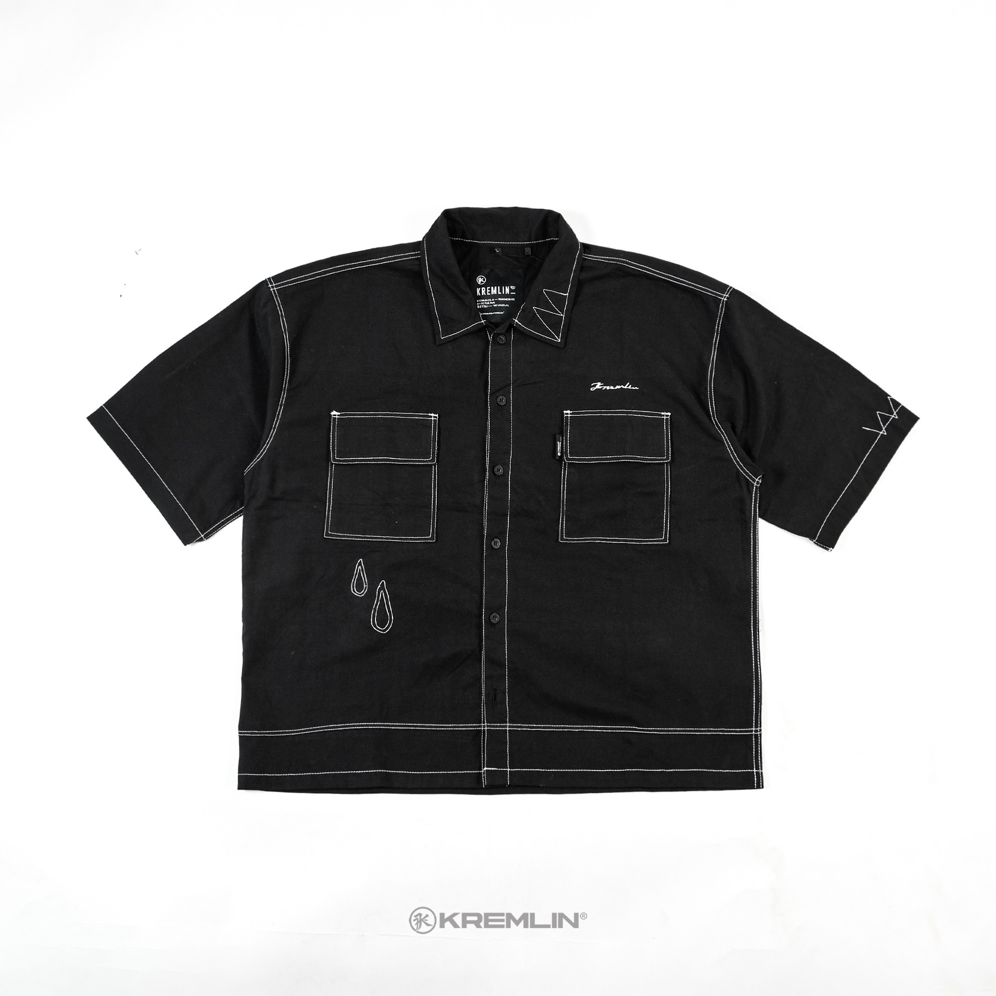 KREMLIN Shirt Kemeja Shortsleeve Boxy Fit Black - SHIRA