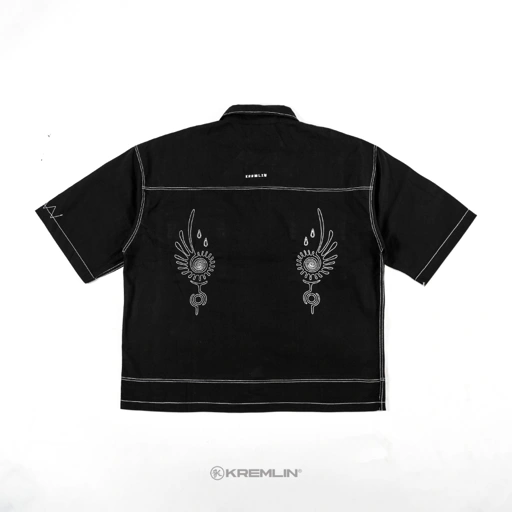 Image of KREMLIN Shirt Kemeja Shortsleeve Boxy Fit Black - SHIRA