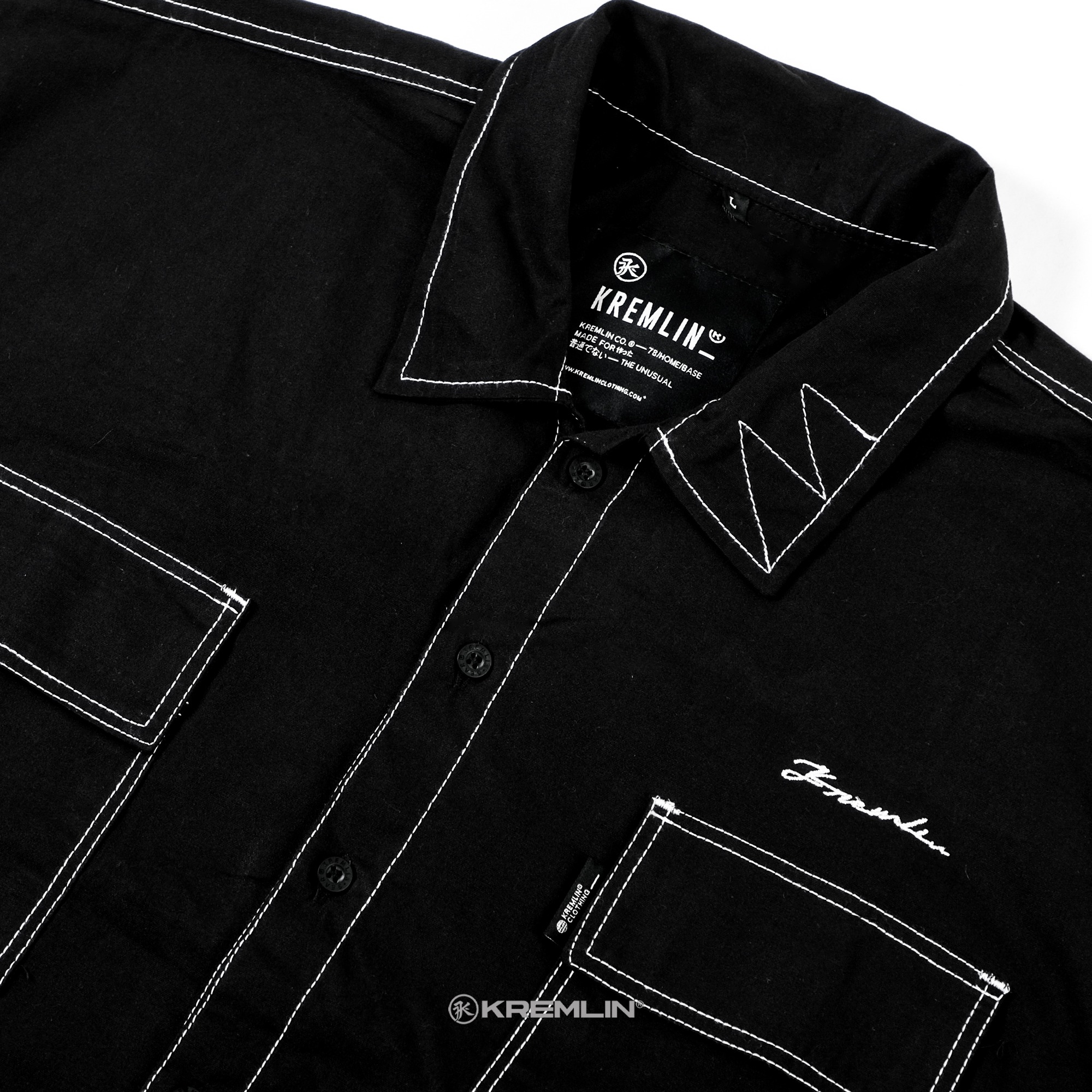 KREMLIN Shirt Kemeja Shortsleeve Boxy Fit Black - SHIRA