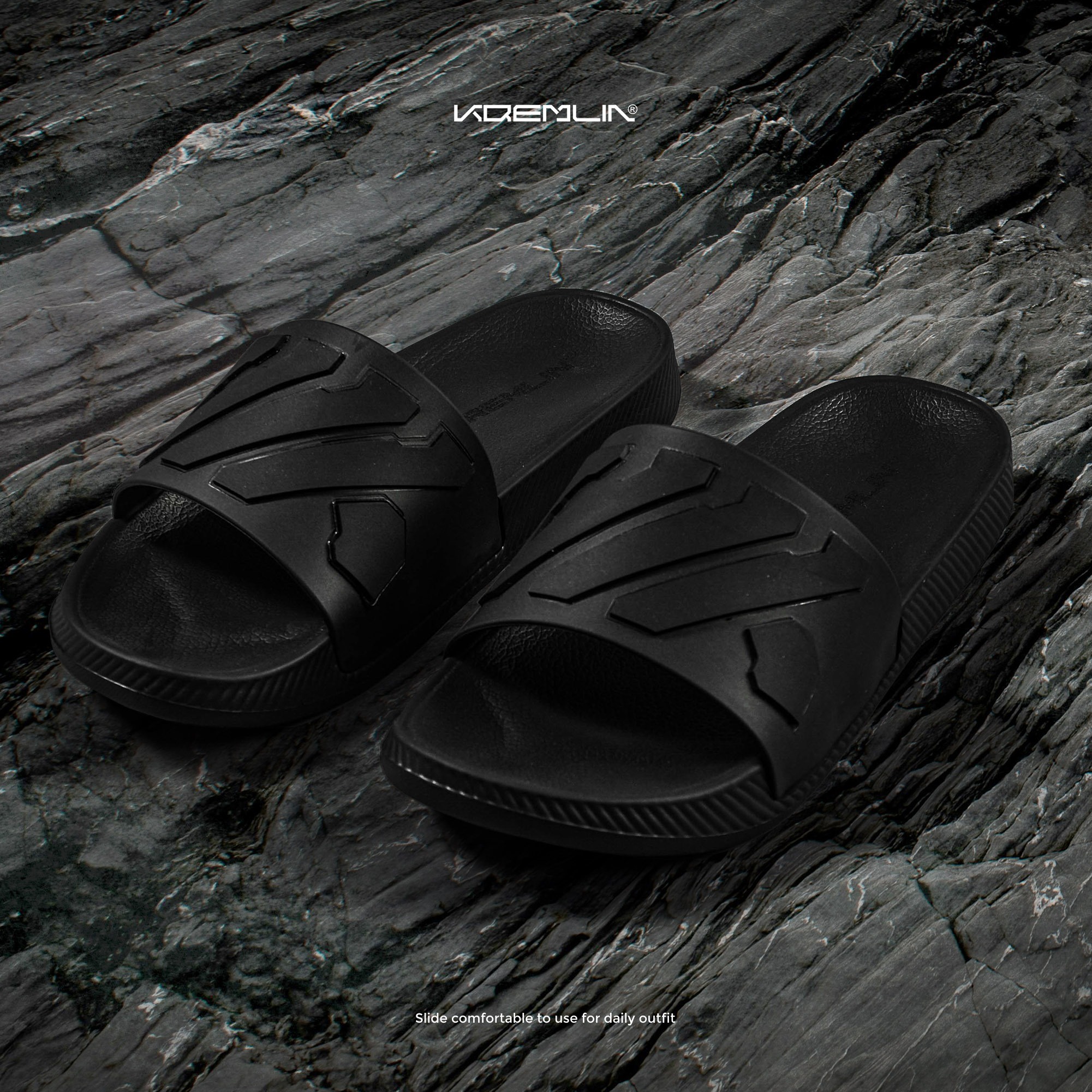 Kremlin Sandal Slide Elastis Slop Black - Silent