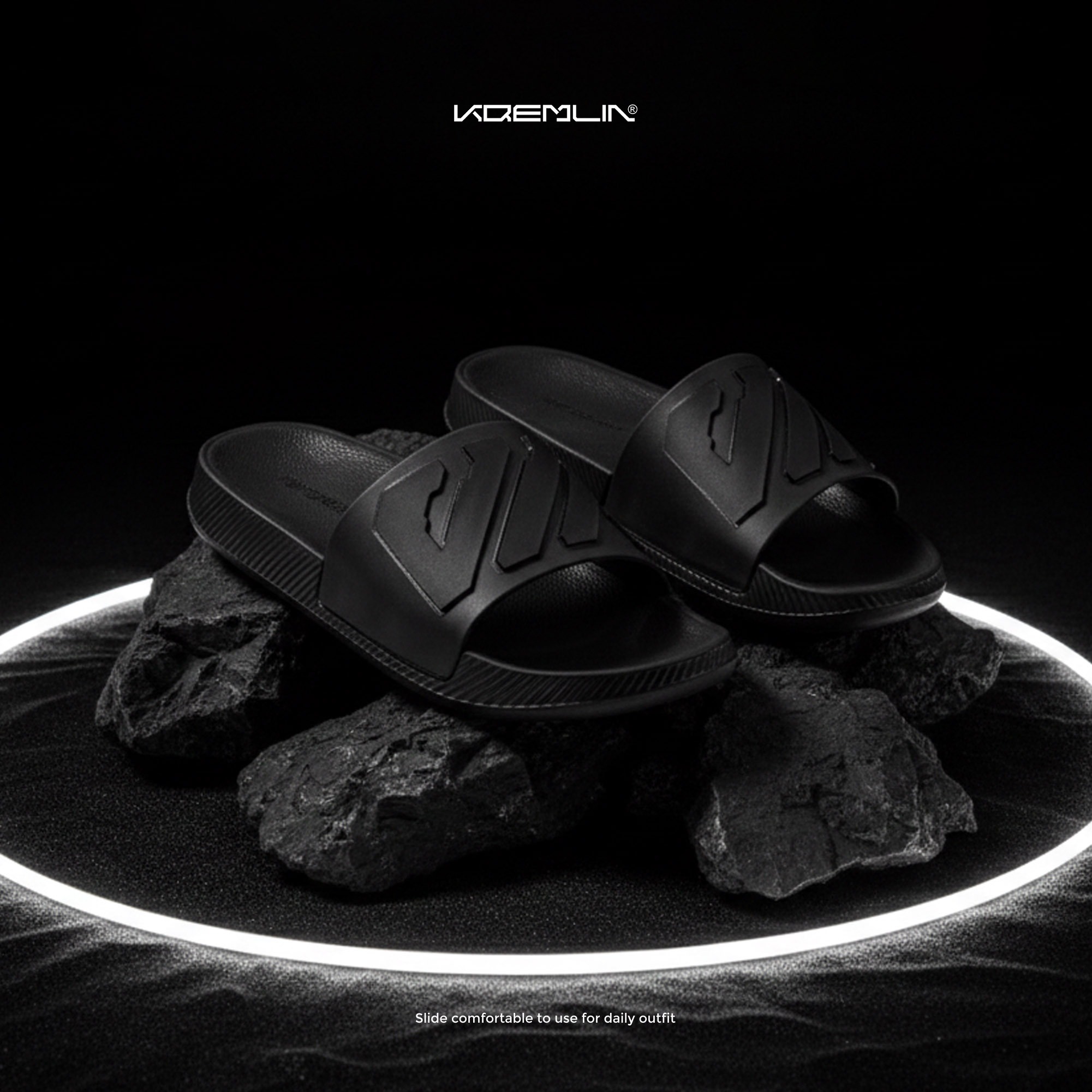 Kremlin Sandal Slide Elastis Slop Black - Silent