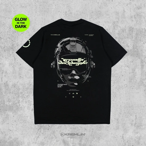 Image of Kremlin T-shirt Regular Cyber Graphic Glow in the Dark - Simulation