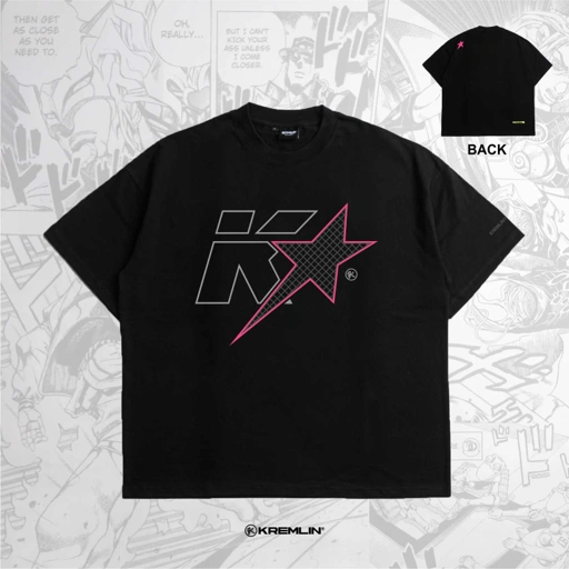 Image of KREMLIN T-Shirt BOXY OS Fit Black - Anime xpremiental - Stardust