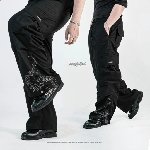 Image of KREMLIN Loose Pants Long Celana Cargo Dragon Techwear - STEGO