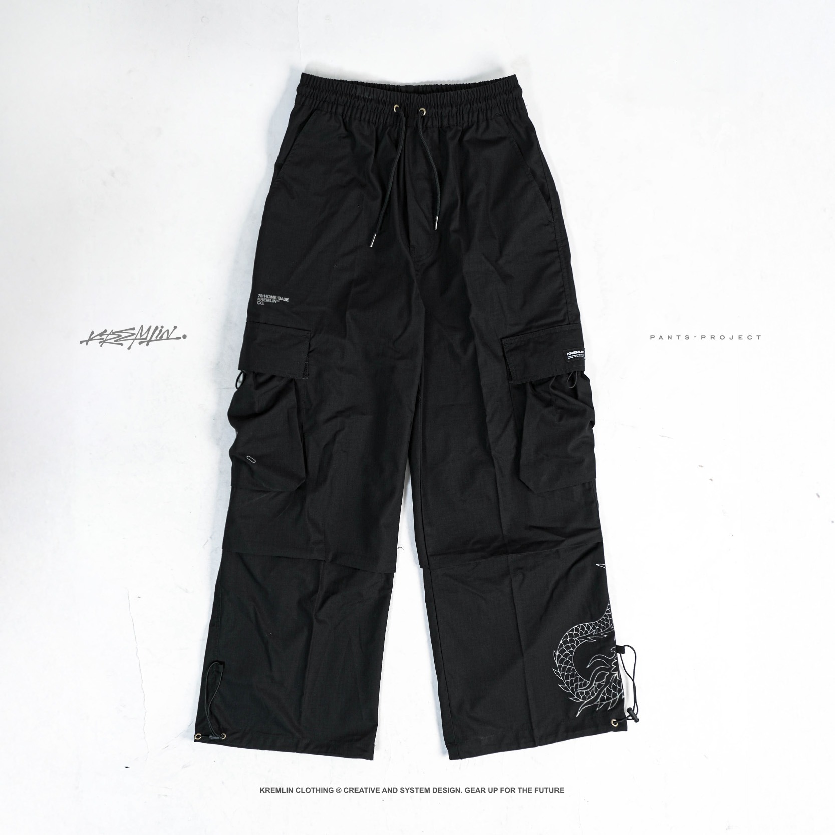 KREMLIN Loose Pants Long Celana Cargo Dragon Techwear - STEGO