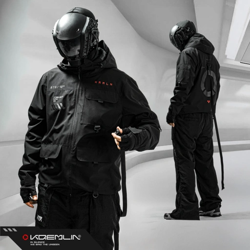 Image of KREMLIN Jacket Techwear Windbreaker Black - TRANCE