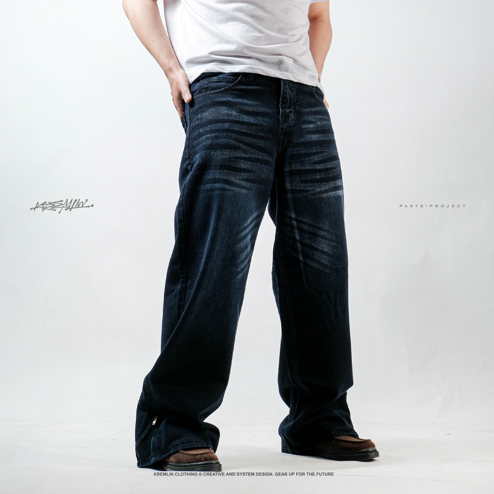 KREMLIN Celana Loose Jeans Denim Wash Dark Blue - VAULT