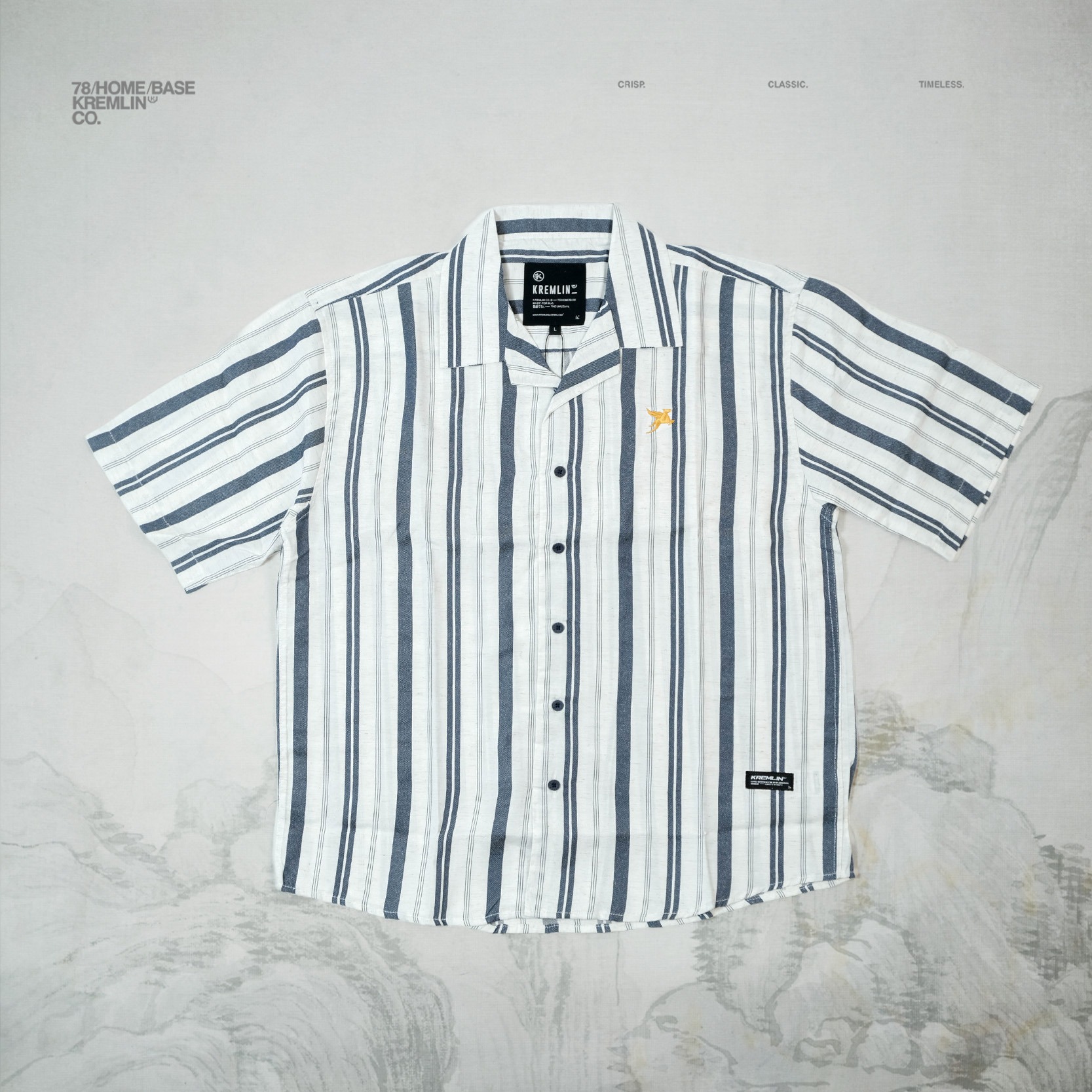 KREMLIN Shirt Kemeja Salur Pinstripe - Oversized - Vega Navy