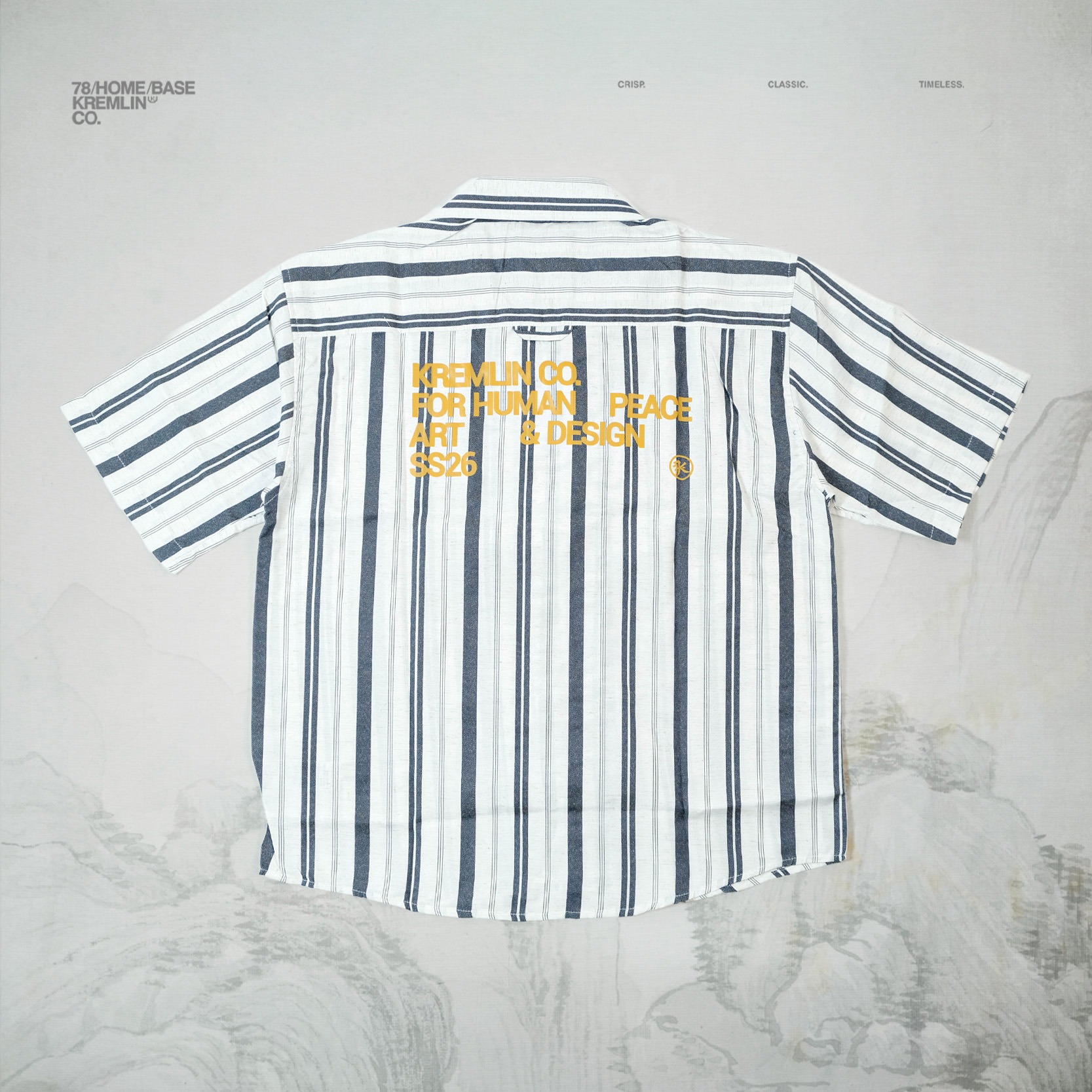 KREMLIN Shirt Kemeja Salur Pinstripe - Oversized - Vega Navy