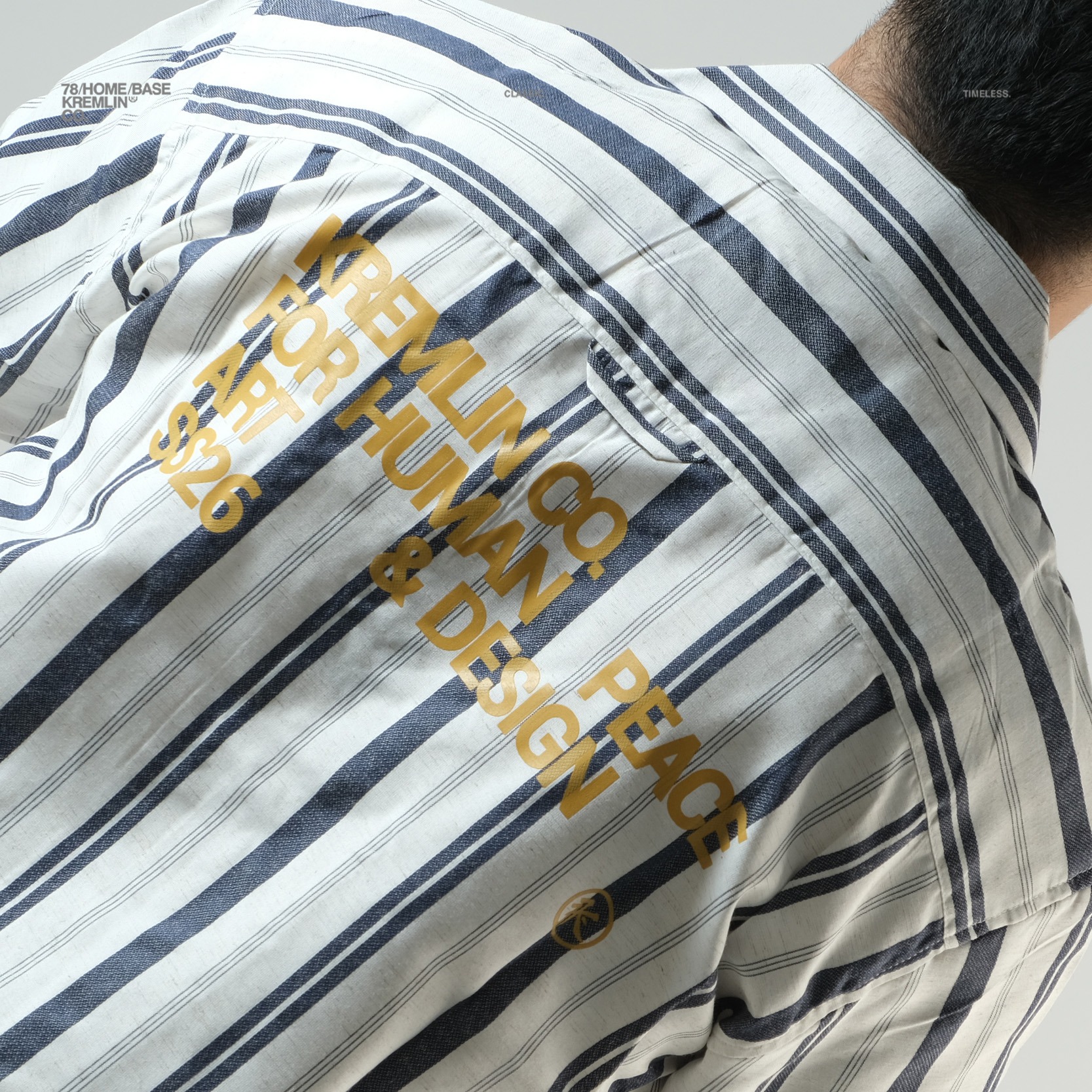 KREMLIN Shirt Kemeja Salur Pinstripe - Oversized - Vega Navy