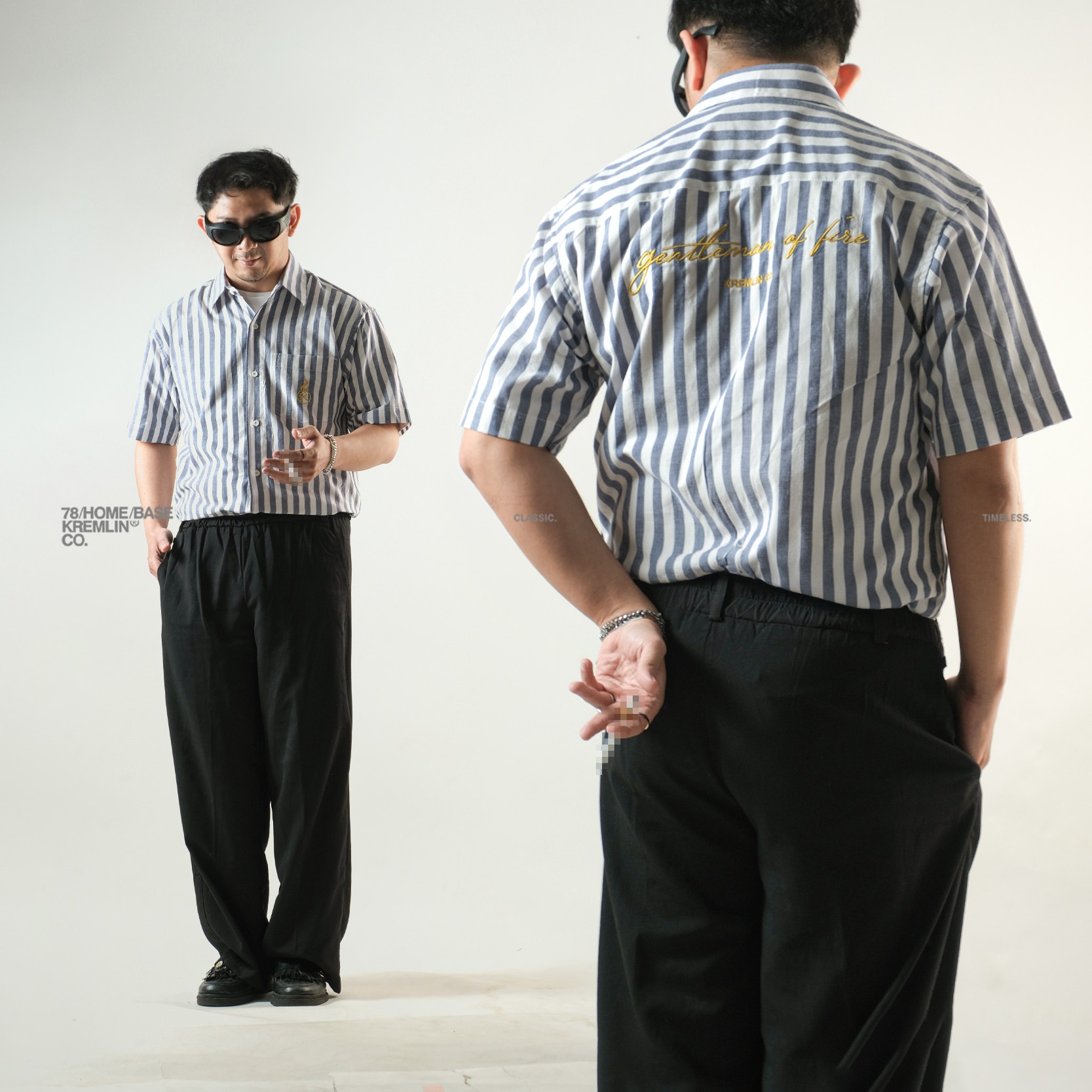KREMLIN Shirt Kemeja Salur Pinstripe Blue - Regular - Vinsmoke