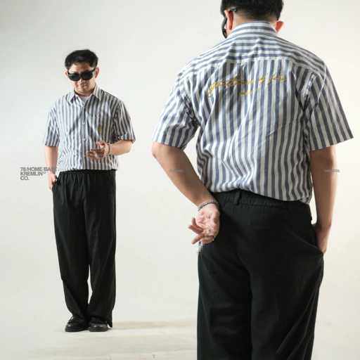 Image of KREMLIN Shirt Kemeja Salur Pinstripe Blue - Regular - Vinsmoke