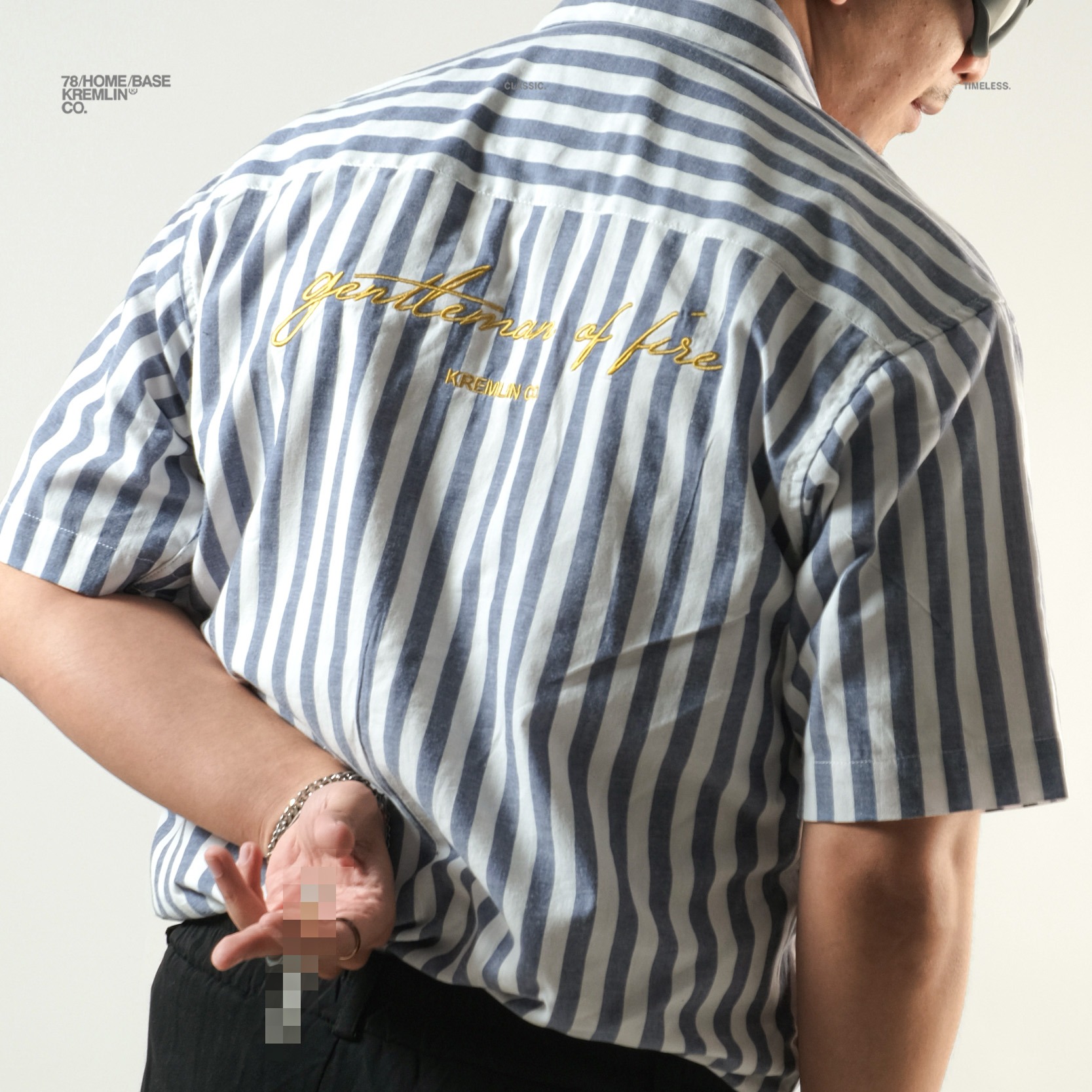 KREMLIN Shirt Kemeja Salur Pinstripe Blue - Regular - Vinsmoke