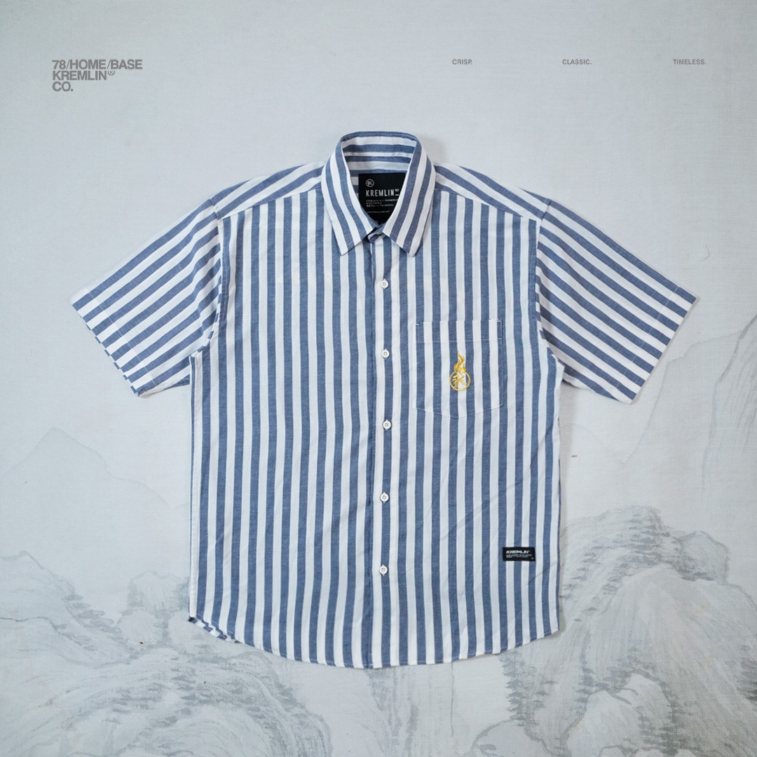 KREMLIN Shirt Kemeja Salur Pinstripe Blue - Regular - Vinsmoke