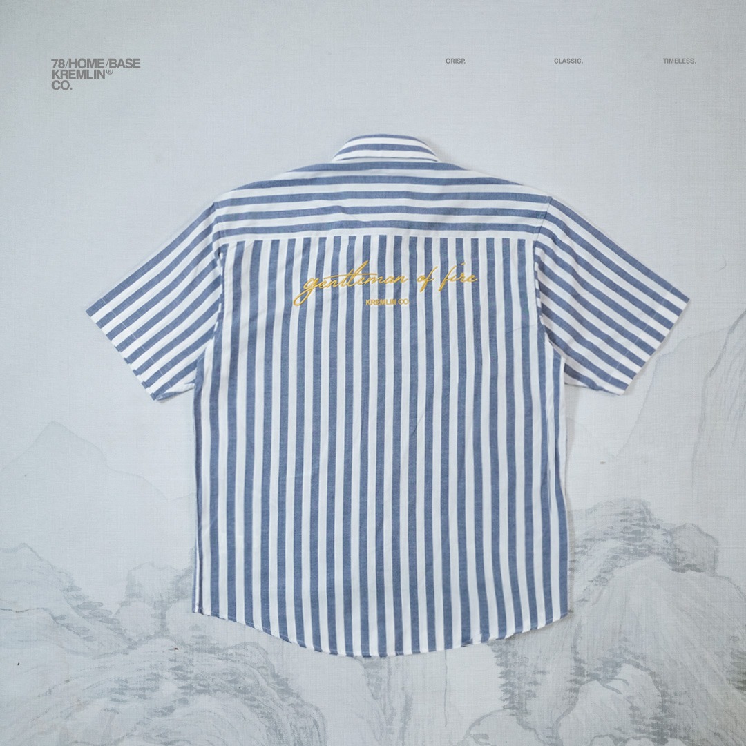 KREMLIN Shirt Kemeja Salur Pinstripe Blue - Regular - Vinsmoke