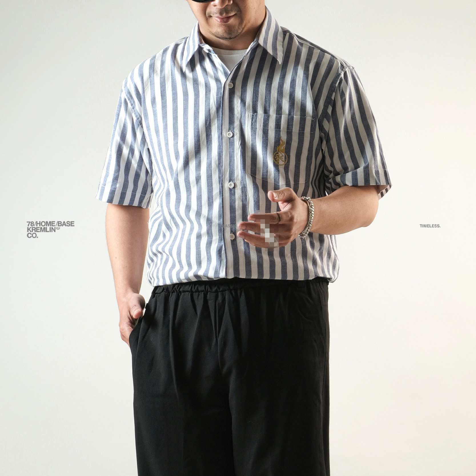 KREMLIN Shirt Kemeja Salur Pinstripe Blue - Regular - Vinsmoke