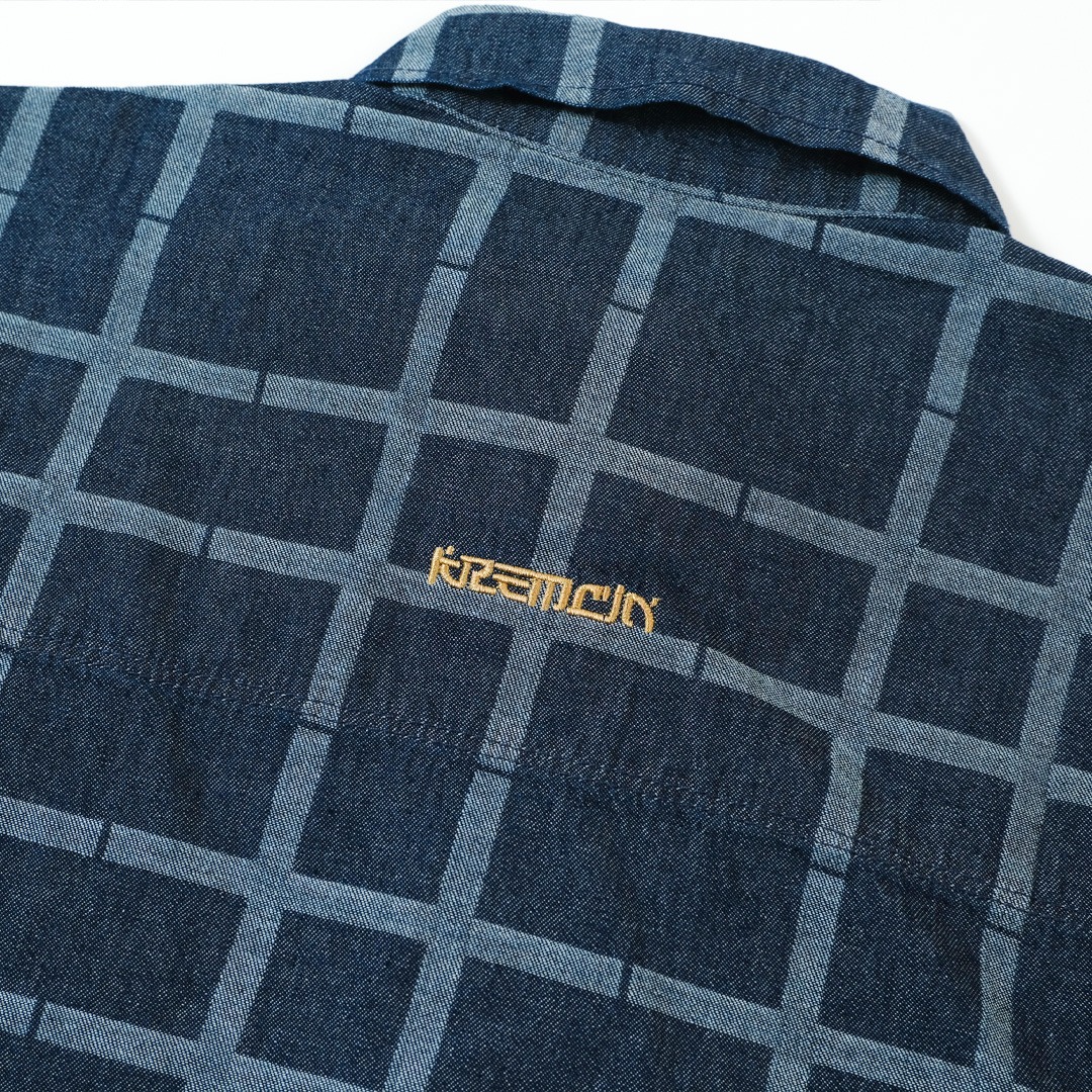 KREMLIN Shirt Kemeja Pattern Stripe Navy - Oversized - Yamato