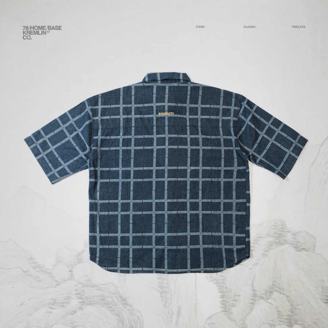 KREMLIN Shirt Kemeja Pattern Stripe Navy - Oversized - Yamato