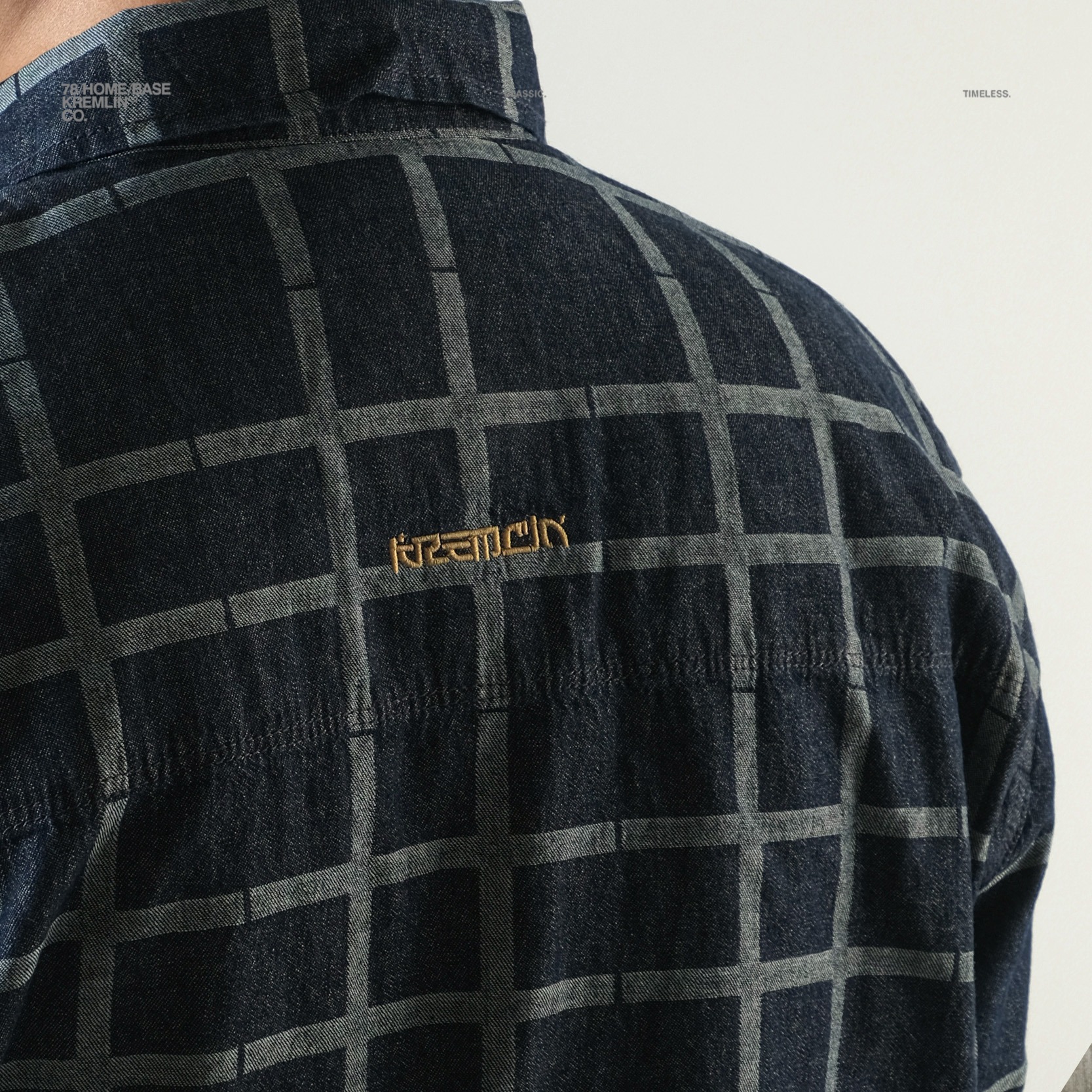 KREMLIN Shirt Kemeja Pattern Stripe Navy - Oversized - Yamato