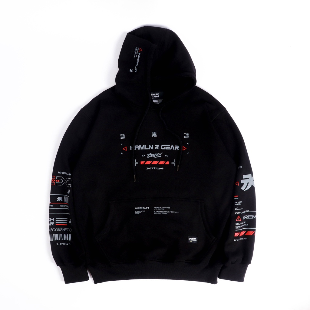 KREMLIN Cybernetic Pullover Hoodie - Crimson