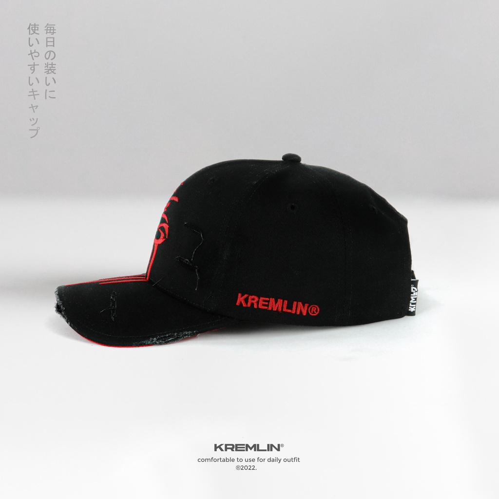 Kremlin Topi Ripped Polo Cap Black - Akuma
