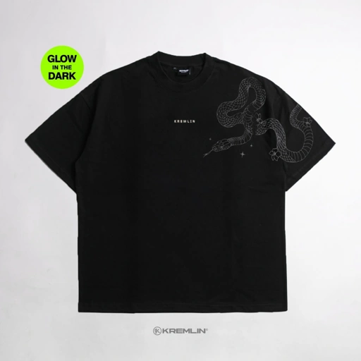 Image of KREMLIN T-Shirt Oversized Glow in the Dark Relaxed Fit Black - Cobra