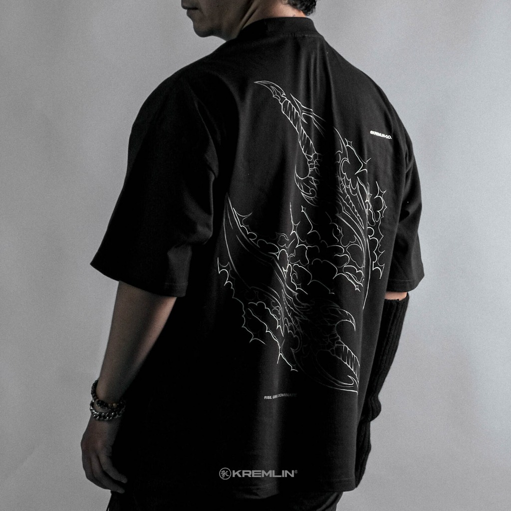 KREMLIN T-Shirt BOXY OS Fit Glow in the Dark Black - RISE