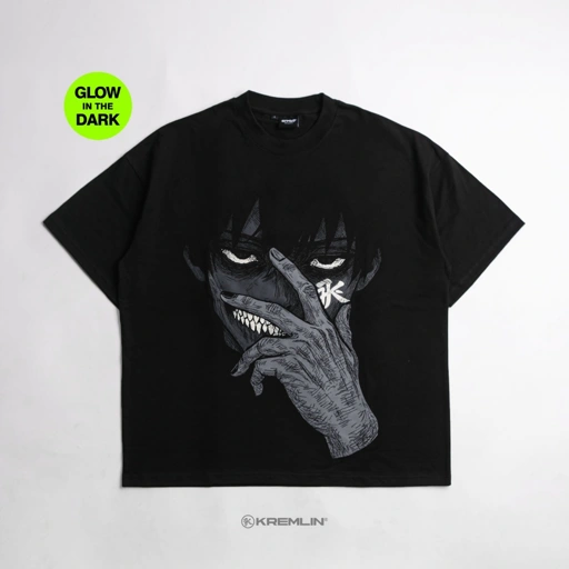 Image of KREMLIN T-Shirt BOXY OS Fit Glow in the Dark Black - Awake