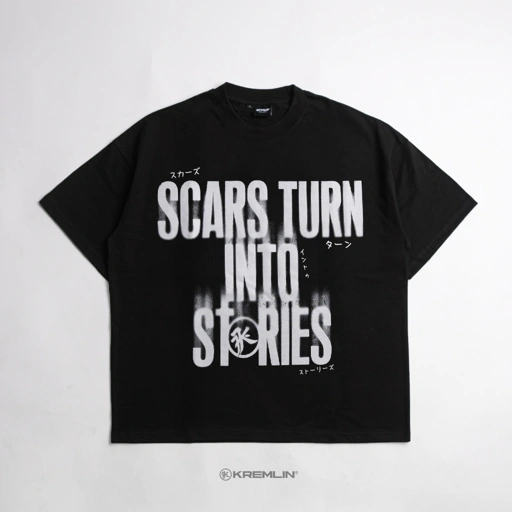 Image of KREMLIN T-Shirt BOXY OS Fit Black - Scars