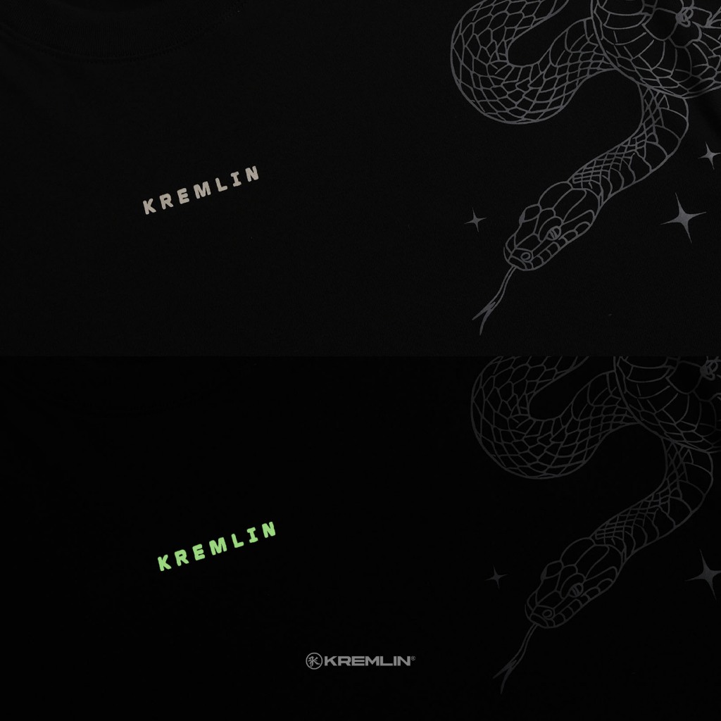 KREMLIN T-Shirt Oversized Glow in the Dark Relaxed Fit Black - Cobra