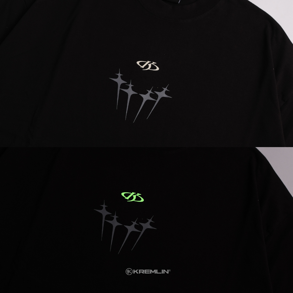 KREMLIN T-Shirt BOXY OS Fit Glow in the Dark Black - RISE