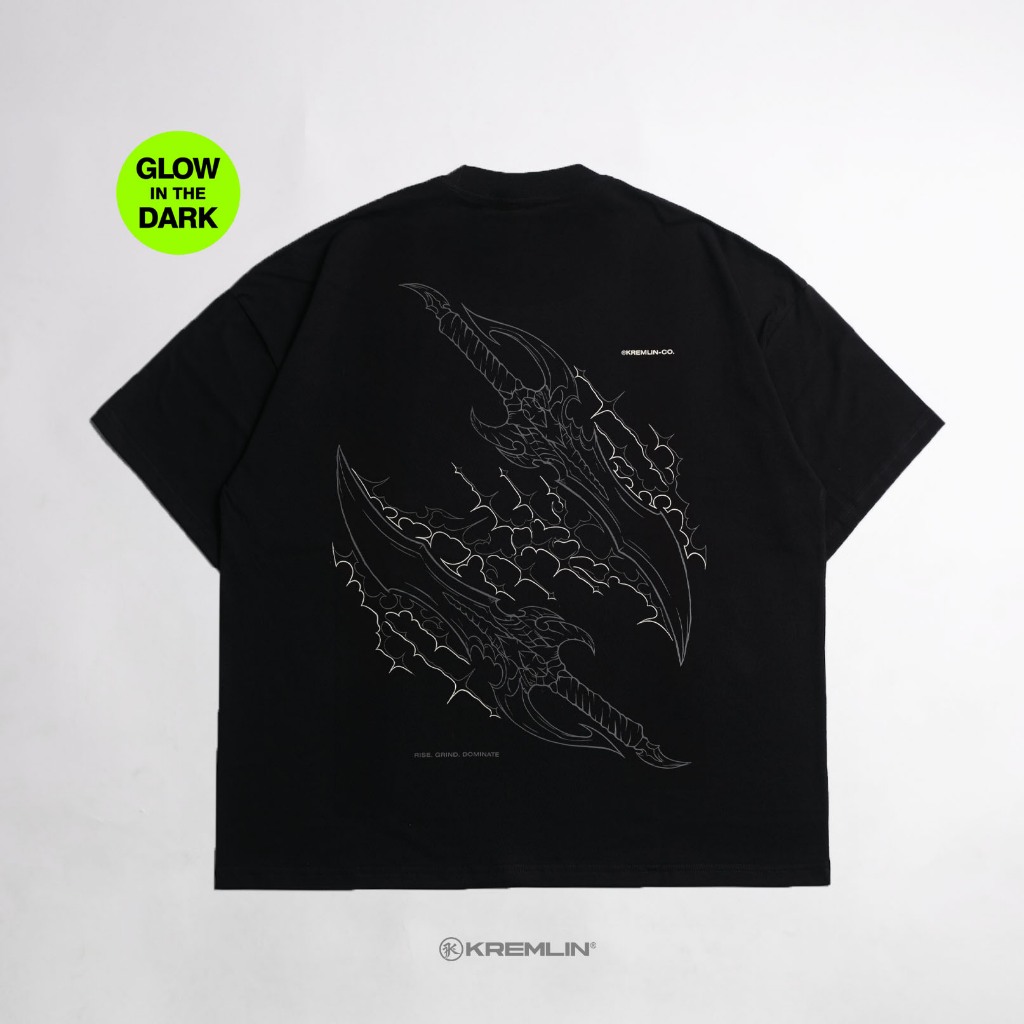 KREMLIN T-Shirt BOXY OS Fit Glow in the Dark Black - RISE