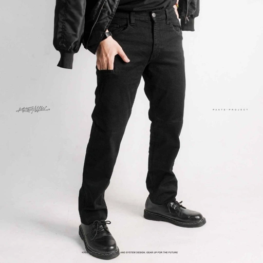 Image of KREMLIN Celana Jeans Pure Black Denim Wash - Flame