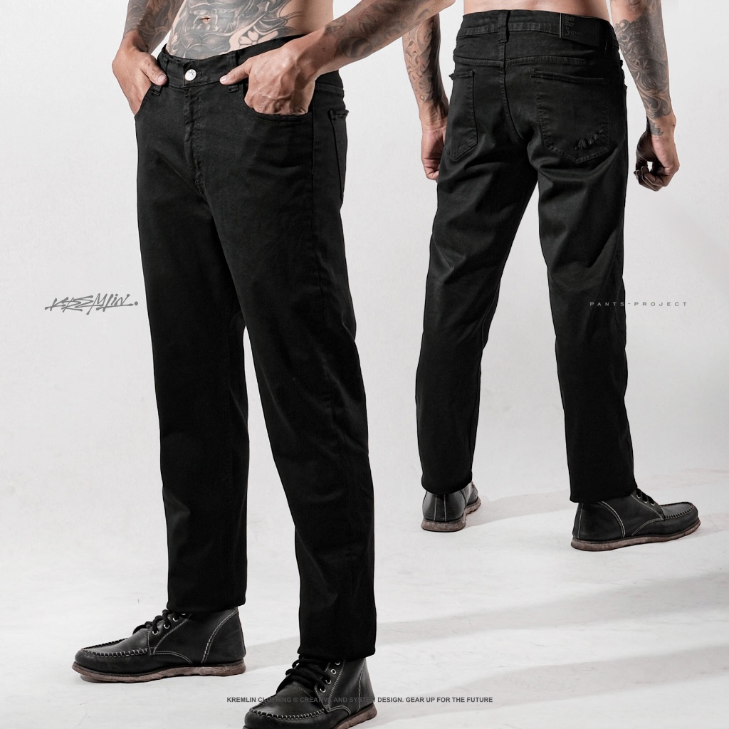 KREMLIN Celana Jeans Pure Black Denim Wash - Signature