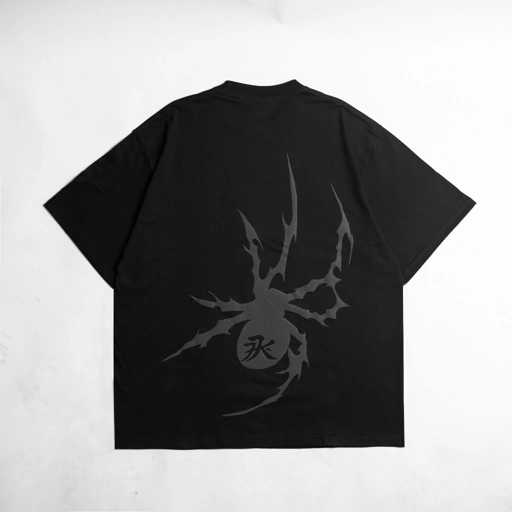 Image of KREMLIN T-Shirt Oversized Relaxed Fit Black Puff - Crawling