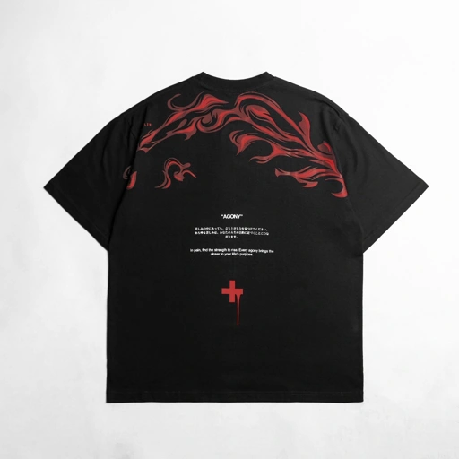Image of KREMLIN T-Shirt Oversized Relaxed Fit Black HD - Agony
