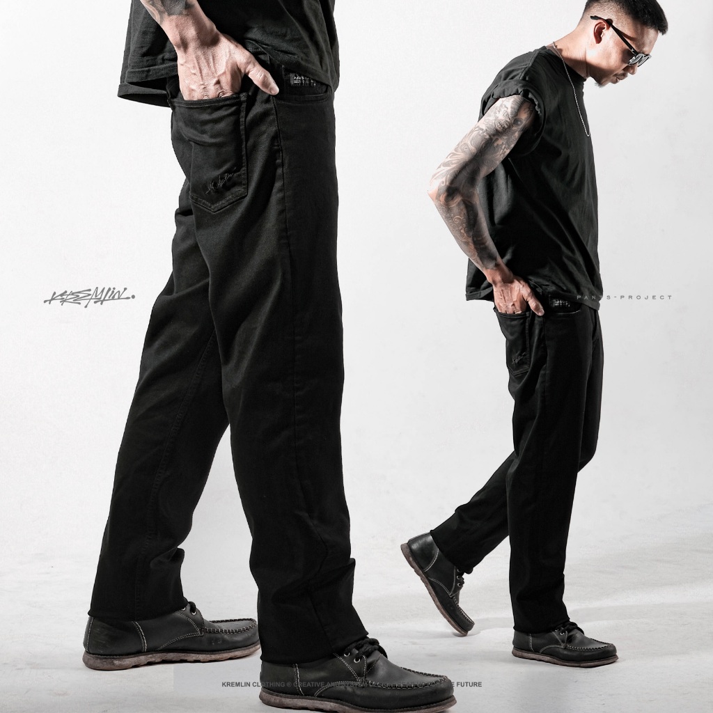 KREMLIN Celana Jeans Pure Black Denim Wash - Signature