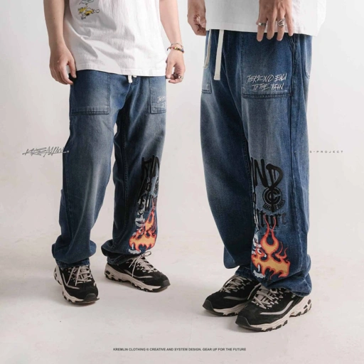 Image of KREMLIN Celana Urban Jeans Denim Bordir Wash Premium - Drip