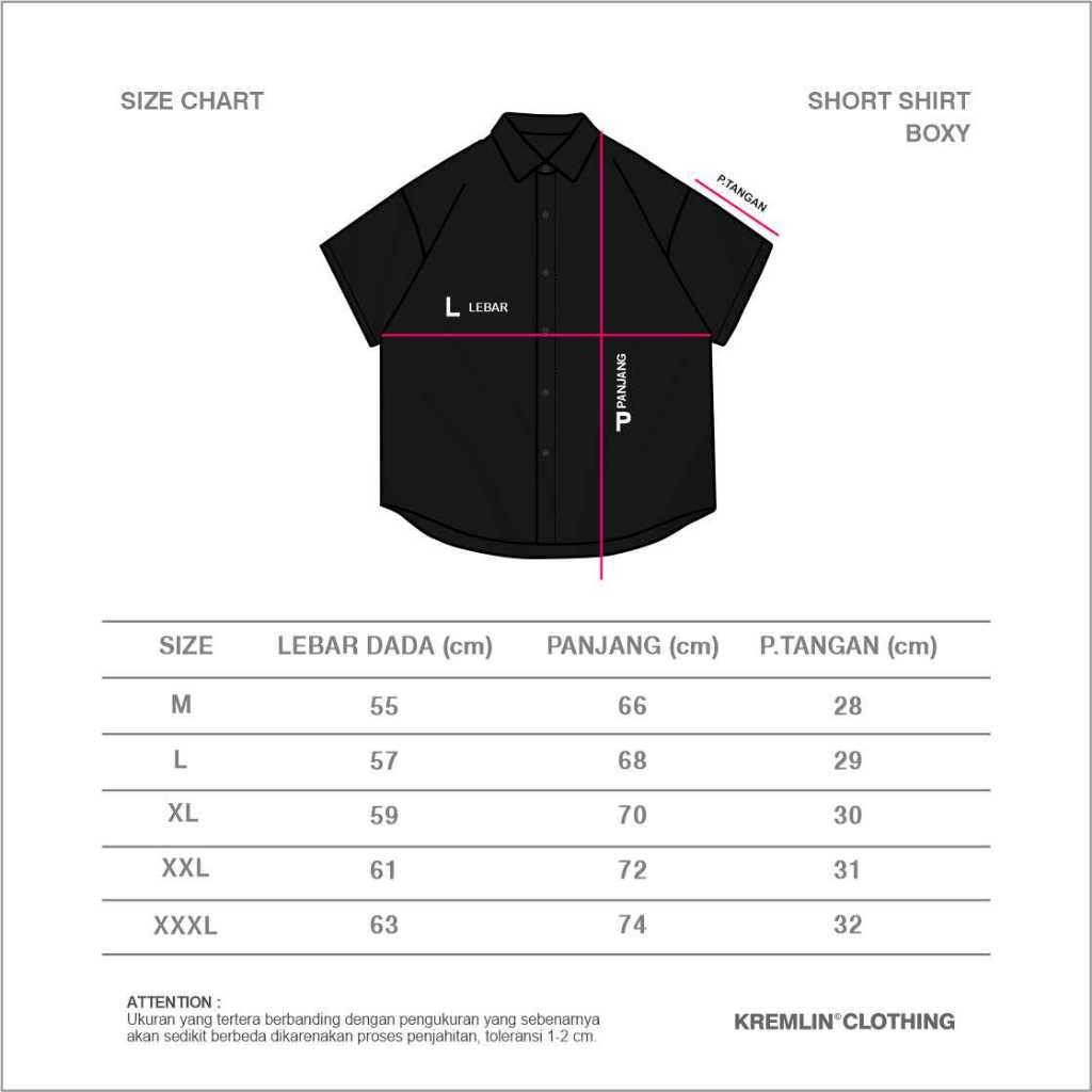 KREMLIN Shirt Kemeja Shortsleeve Boxy Fit Black - SHIRA