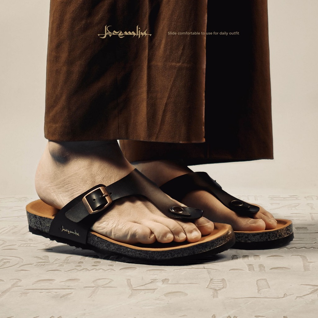 Kremlin Sepatu Sandal Slide - Footbed Jepit - Black - RAGA