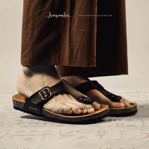 Image of Kremlin Sepatu Sandal Slide - Footbed Jepit - Black - RAGA