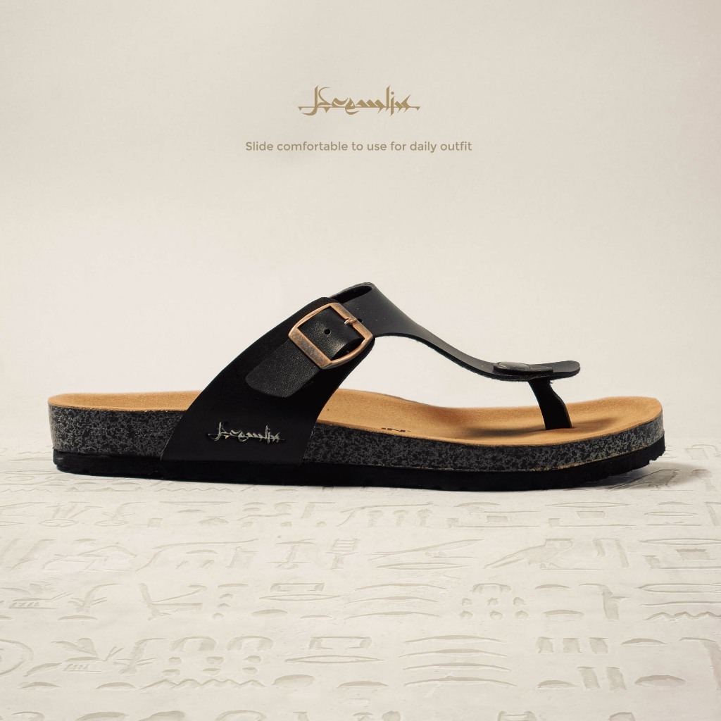 Kremlin Sepatu Sandal Slide - Footbed Jepit - Black - RAGA