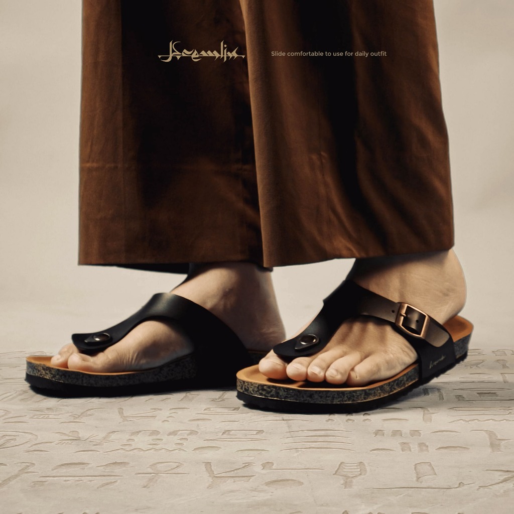 Kremlin Sepatu Sandal Slide - Footbed Jepit - Black - RAGA