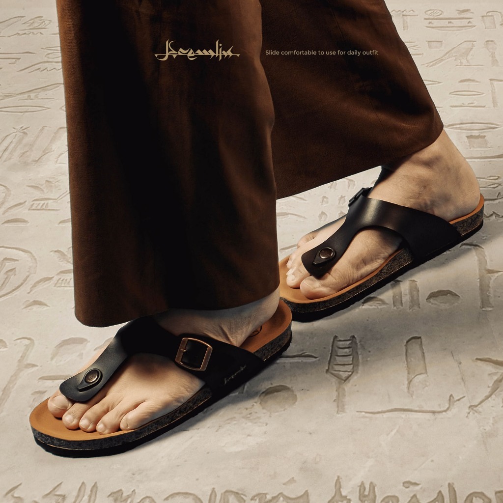 Kremlin Sepatu Sandal Slide - Footbed Jepit - Black - RAGA