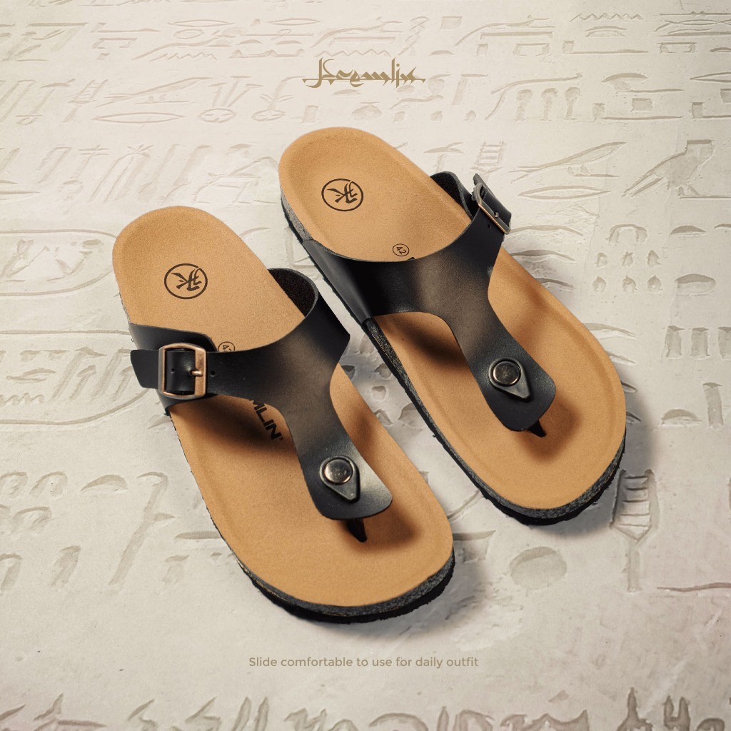 Kremlin Sepatu Sandal Slide - Footbed Jepit - Black - RAGA