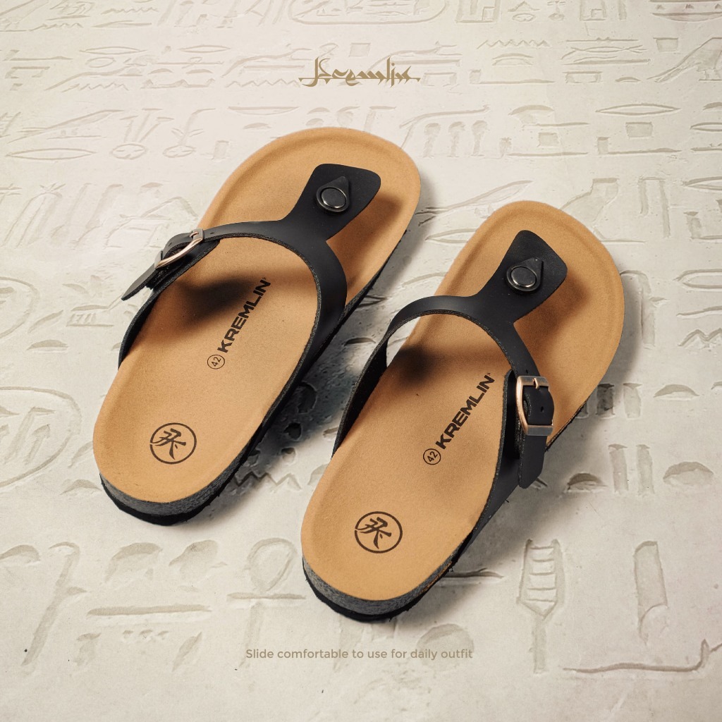 Kremlin Sepatu Sandal Slide - Footbed Jepit - Black - RAGA