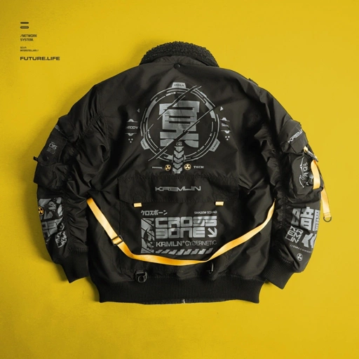 Image of KREMLIN Bomber Jacket Black Tactical - Crossbone