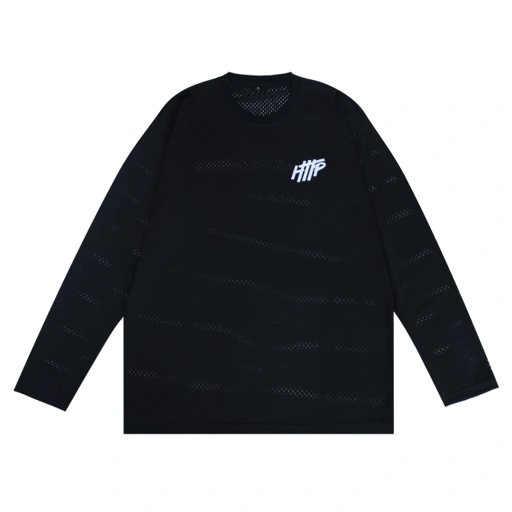 Image of HTTP - Wind - Mesh Longsleeve Jersey Unisex Pria Wanita Runner Black