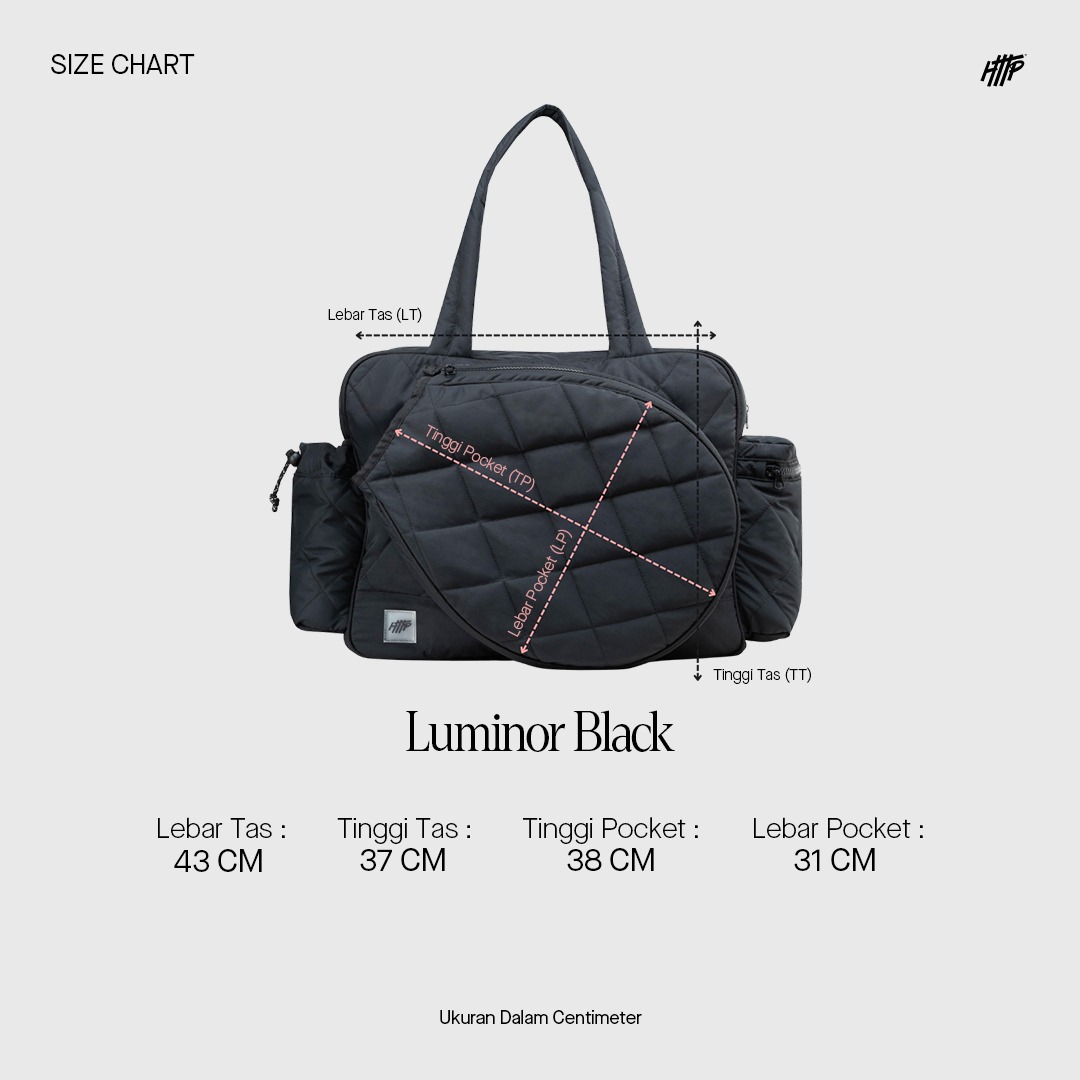 HTTP - Luminor Black - Sling Bag Padel Tas Olahraga Tennis