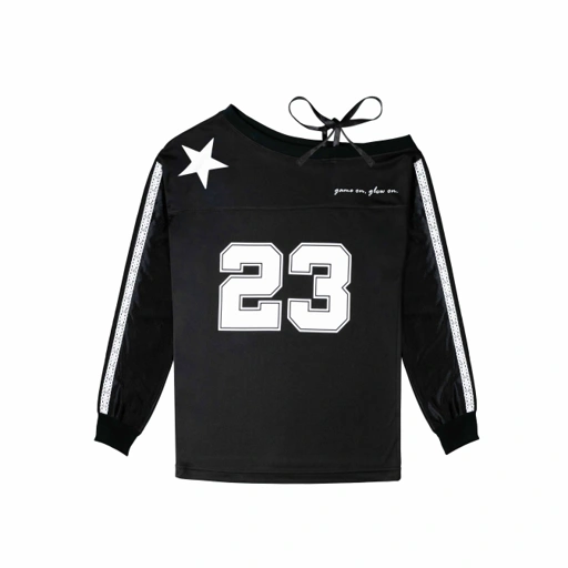 Image of HTTP OFFICIAL -AIKO - Jersey Longsleeve Atasan Wanita Lengan Panjang Half Shoulder Shabrina